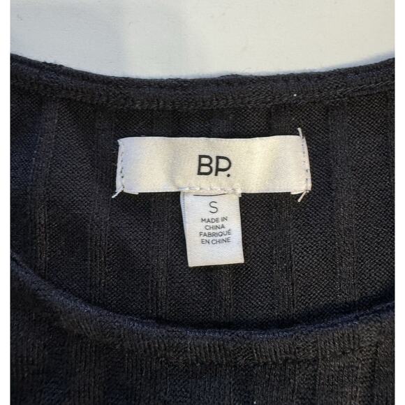 Nordstrom BP Sleeveless Rib Knit Tank Ruched Black Wrap Dress Womens Sz S - Picture 3 of 7